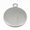 Tarnish Resistant 304 Stainless Steel Pendant Cabochon Settings STAS-T008-129-2