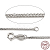 Anti-Tarnish Rhodium Plated 925 Sterling Silver Wheat Chains Necklace for Women STER-I021-03A-P-6