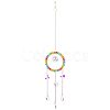1Pc Colorful Glass Beaded Woven Net Suncatchers AJEW-CY0001-95C-1