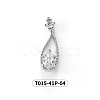 Chinese lute Shape Brass Micro Pave Clear Cubic Zirconia Nail Gems Set MRMJ-T015-41P-04-2