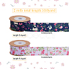 2 Rolls 2 Colors Polyester Ribbon SRIB-GF0001-19-2