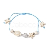 Starfish & Turtle Synthetic Turquoise(Dyed & Heated)  and Magnesite Braided Bead Bracelets BJEW-JB09818-02-1