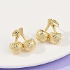 Cherry Brass Stud Earrings EJEW-F895-18G-2
