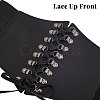 PU Leather Wide Elastic Corset Belts with Alloy Findings AJEW-WH0518-51-3