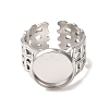 Woven Bezel 304 Stainless Steel Cuff Ring Components SA-CBAD8FA-01P-03-2