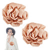 2Pcs Polyester Flower Iron Pins JEWB-GO0001-18C-1