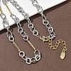 Two Tone Brass Twisted Figaro Chain Necklaces KK-C251-32GP-1