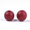 Painted Natural Wood Beads WOOD-S049-05F-2
