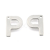 Tarnish Resistant 304 Stainless Steel Letter Charms LS-STAS-O072-P-1
