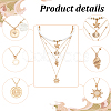 6Pcs 6 Style Sun & Flower & Shell Shape Pendant Alloy Multi Layered Necklaces Sets NJEW-AN0001-37-3