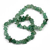 Natural Green Aventurine Chips Beaded Stretch Bracelet for Women PW-WG72437-03-4