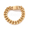 Ion Plating(IP) 304 Stainless Steel Curb Chains Bracelet for Women BJEW-E107-10G-1