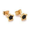 304 Stainless Steel Enamel Stud Earrings EJEW-B009-10G-01-1