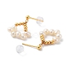 Natural Pearl Stud Earrings for Women EJEW-E303-27G-2