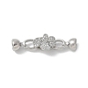 Brass Micro Pave Cubic Zirconia Fold Over Clasps KK-U052-13P-1