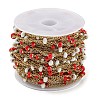 304 Stainless Steel Enamel Link Chains AJEW-Z028-09G-09-3