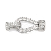 Brass Micro Pave Clear Cubic Zirconia Fold Over Clasps KK-U059-60P-1