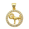 Brass Micro Pave Clear Cubic Zirconia Pendants KK-N241-LA823-1-NR-1