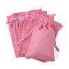 Polyester Imitation Burlap Packing Pouches Drawstring Bags X-ABAG-R004-14x10cm-04-1
