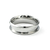 201 Stainless Steel Grooved Finger Ring Settings STAS-TAC0001-10E-P-2