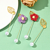 60Pcs 2 Styles Leaf Stainless Steel Round Tray Stick Lapel Pins JEWB-SC0001-75E-5