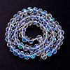Electroplate Transparent Glass Beads Strands EGLA-YW0001-65B-2