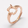Adjustable 925 Sterling Silver Solitaire Ring Settings STER-P033-17RG-1