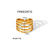 Geometric 304 Stainless Steel Open Cuff Rings with Irregular High-end Feel NH8943-11-1