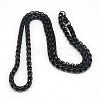 Trendy Men's 201 Stainless Steel Box Chain Necklaces NJEW-L043C-46B-1