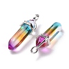 Faceted Bullet Glass Pointed Pendants KK-E282-01P-06-5