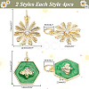 8Pcs 2 Styles Brass Enamel Pendants KK-AR0004-61-2