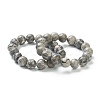Natural Map Stone Beaded Stretch Bracelets BJEW-A117-E-08-1