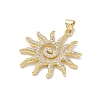 Brass Clear Cubic Zirconia Pendants X-KK-E796-07G-2