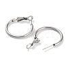 Non-Tarnish Ring 304 Stainless Steel Hoop Earrings for Women Men EJEW-B049-02A-P-2