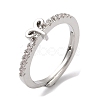 Rack Plating Brass Clear Cubic Zirconia Constellation Adjustable Rings for Women RJEW-S407-08P-06-1