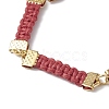 Braided Waxed Polyester Rectangle Link Chain Bracelets BJEW-JB10000-04-3