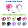 Rainbow ABS Plastic Imitation Pearl Beads OACR-CJ0001-02-2