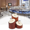 3Pcs 3 Sizes Wood & Microfiber Jewelry Ring Display Riser Stands RDIS-WH0006-32-5