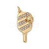 304 Stainless Steel Micro Pave Cubic Zirconia Pendants STAS-D305-02G-E-1