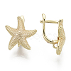 Brass Hoop Earring Findings with Latch Back Closure KK-S348-508-NF-1
