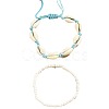 Glass Seed Beaded Stretch Anklets WGF5463-04-2