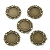 Tibetan Style Alloy Pendant Cabochon Settings PALLOY-P224-03AB-1