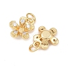 Brass Micro Pave Clear Cubic Zirconia Charms KK-G544-06G-02-2