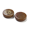 Natural Carnelian Flat Round with Chakra Sign Figurines Display Decorations DJEW-K025-01E-2