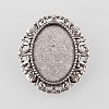Vintage Alloy Brooch Cabochon Bezel Settings PALLOY-O038-30AS-2