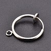 316 Surgical Stainless Steel Clip-on Hoop Earrings STAS-S101-15mm-01P-3