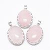 Natural Rose Quartz Pendants G-D851-03-1