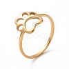 Ion Plating(IP) 201 Stainless Steel Paw Print Finger Ring RJEW-J051-25G-1