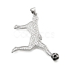 Brass Micro Pave Clear Cubic Zirconia Pendants CU-CBA108A-08P-1