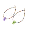 Acrylic Bear & Glass Seed Beaded Necklace for Women NJEW-JN03930-1
